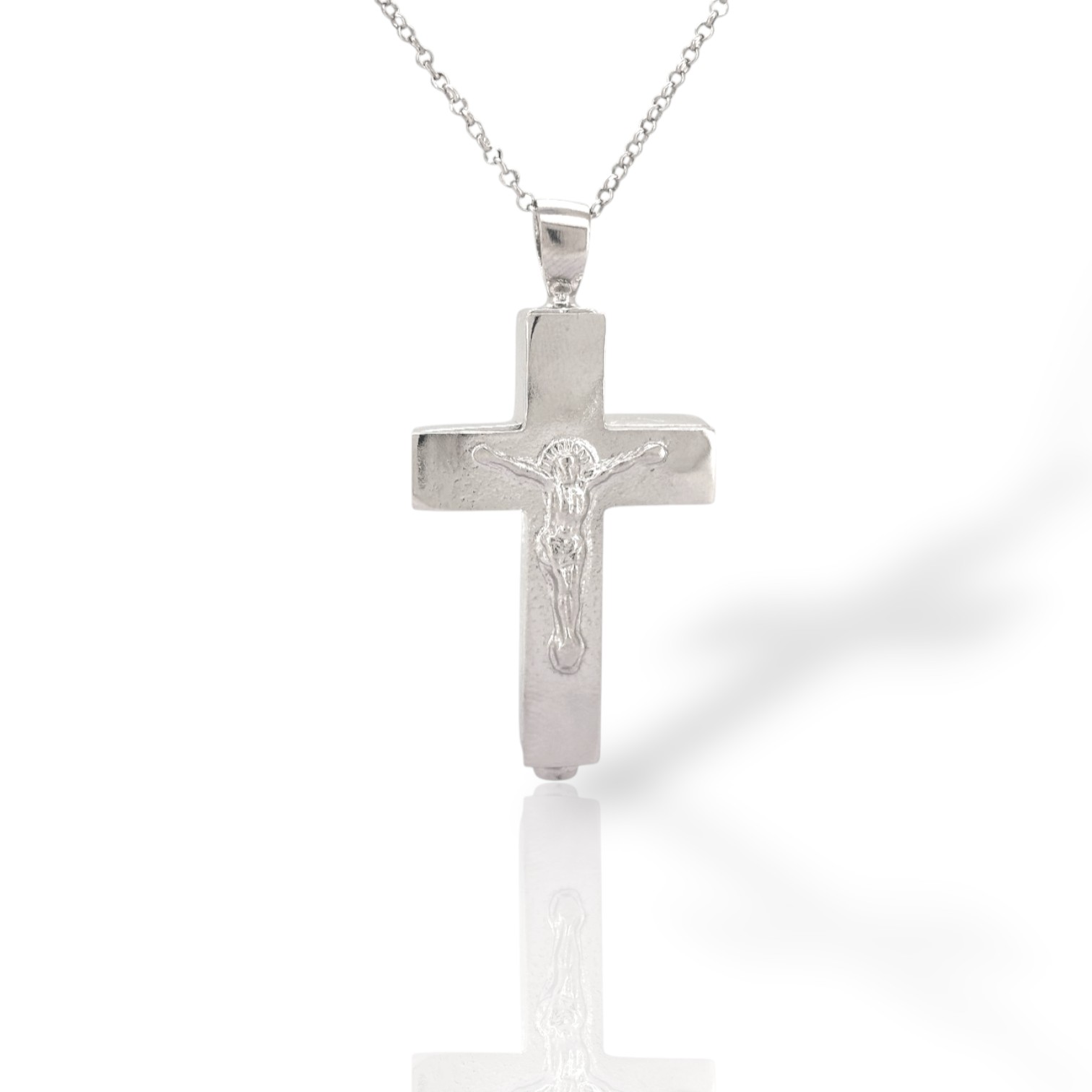 Ασημένιο Επιπλατινωμένο Φυλαχτό - Σταυρός 